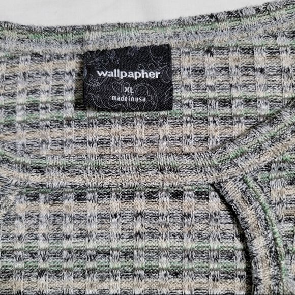 Womens Walpapher Sweater Waffle Pattern Size XL Green multicolor - Picture 3 of 5